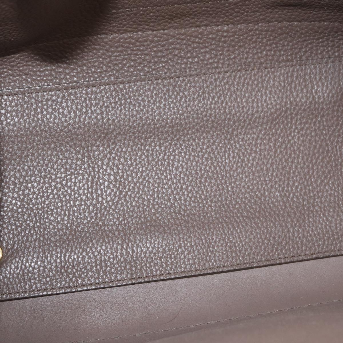 Salvatore Ferragamo Gancini Hand Bag Leather 2way Brown Gold Auth bs34669