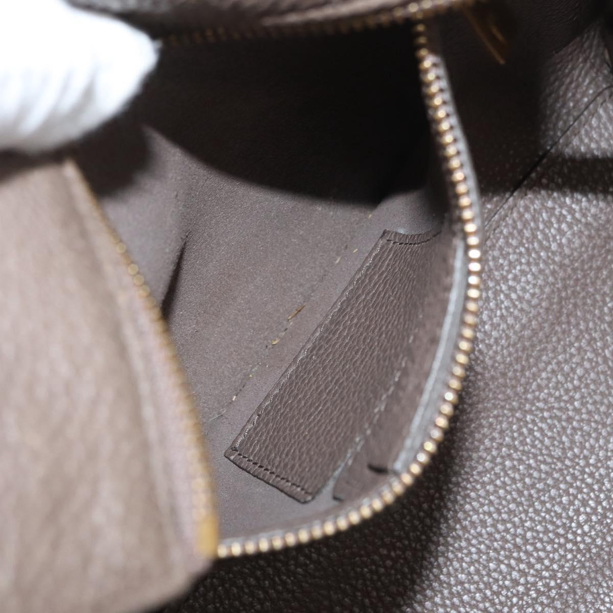 Salvatore Ferragamo Gancini Hand Bag Leather 2way Brown Gold Auth bs34669