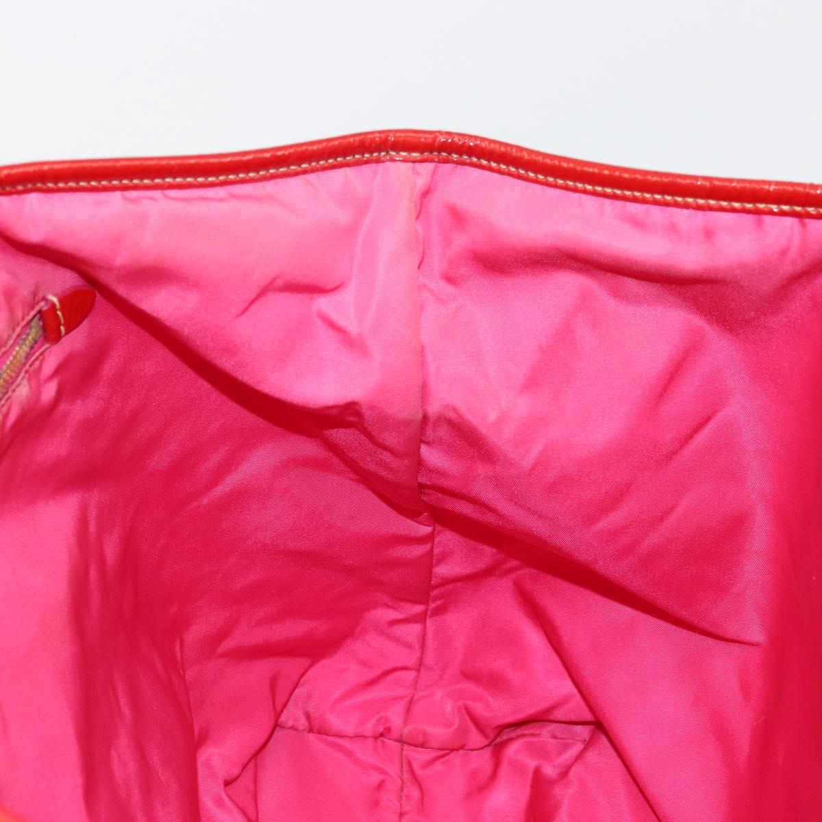 PRADA Tote Bag Nylon Pink Gold Auth bs34672