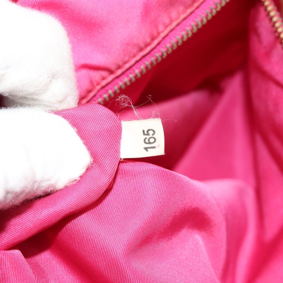 PRADA Tote Bag Nylon Pink Gold Auth bs34672