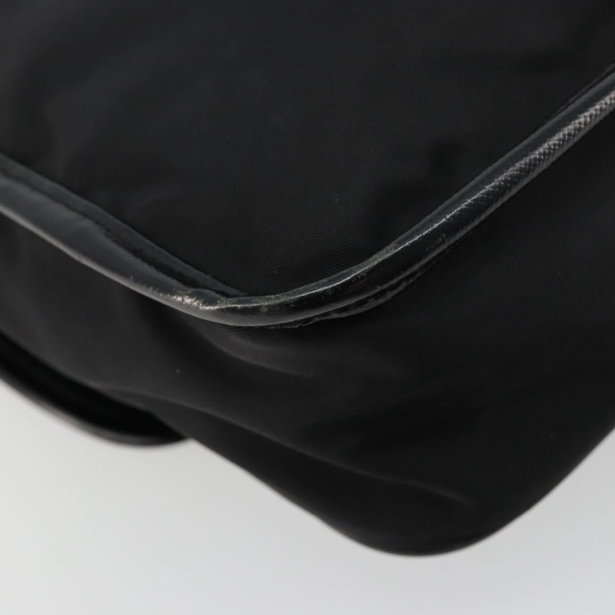 PRADA Shoulder Bag Nylon Black Silver Auth bs34673