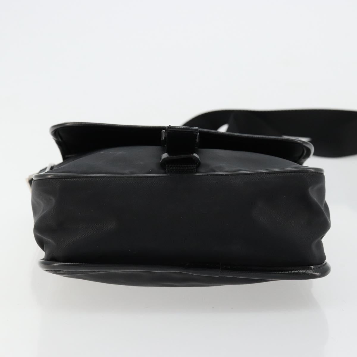 PRADA Shoulder Bag Nylon Black Silver Auth bs34673