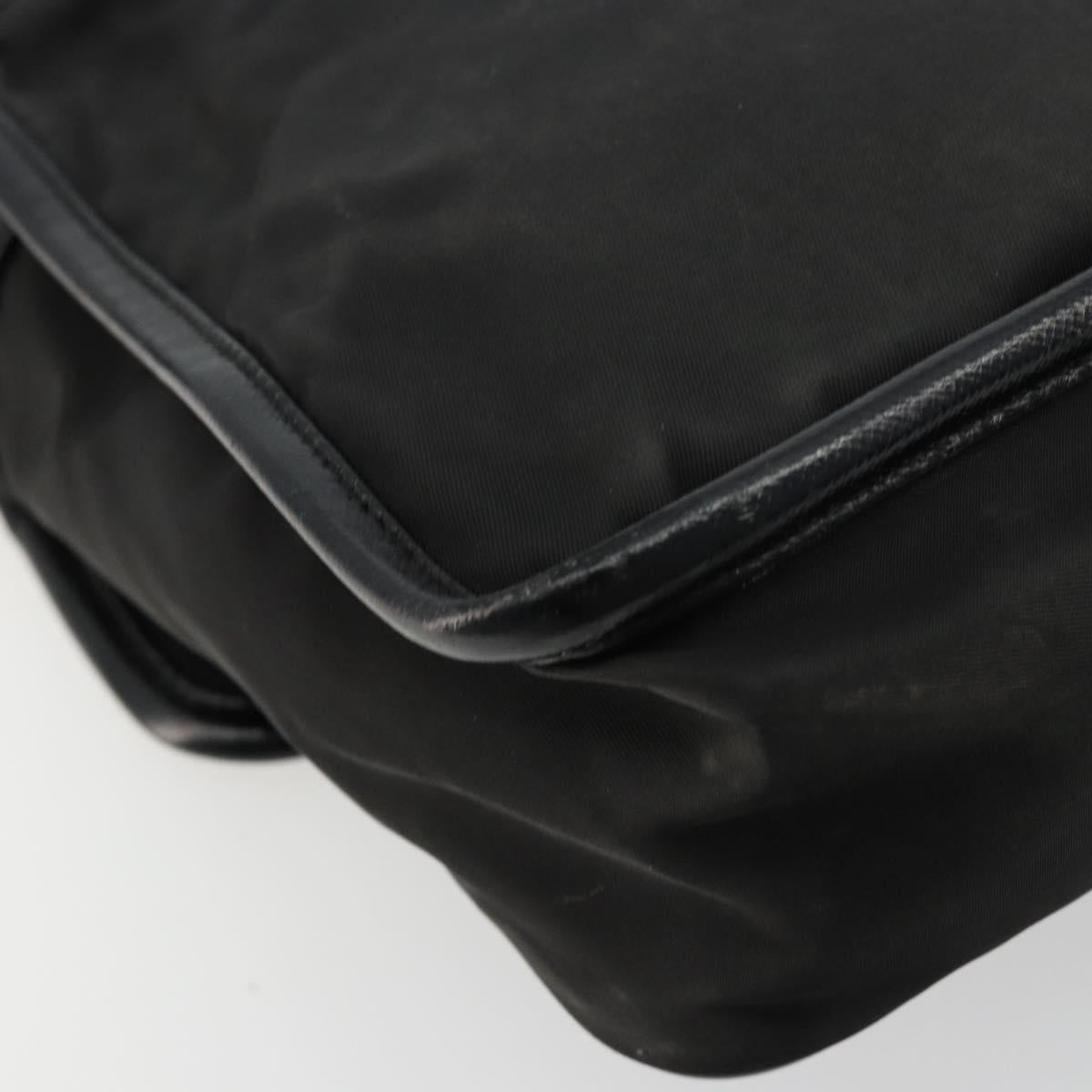 PRADA Shoulder Bag Nylon Black Silver Auth bs34675