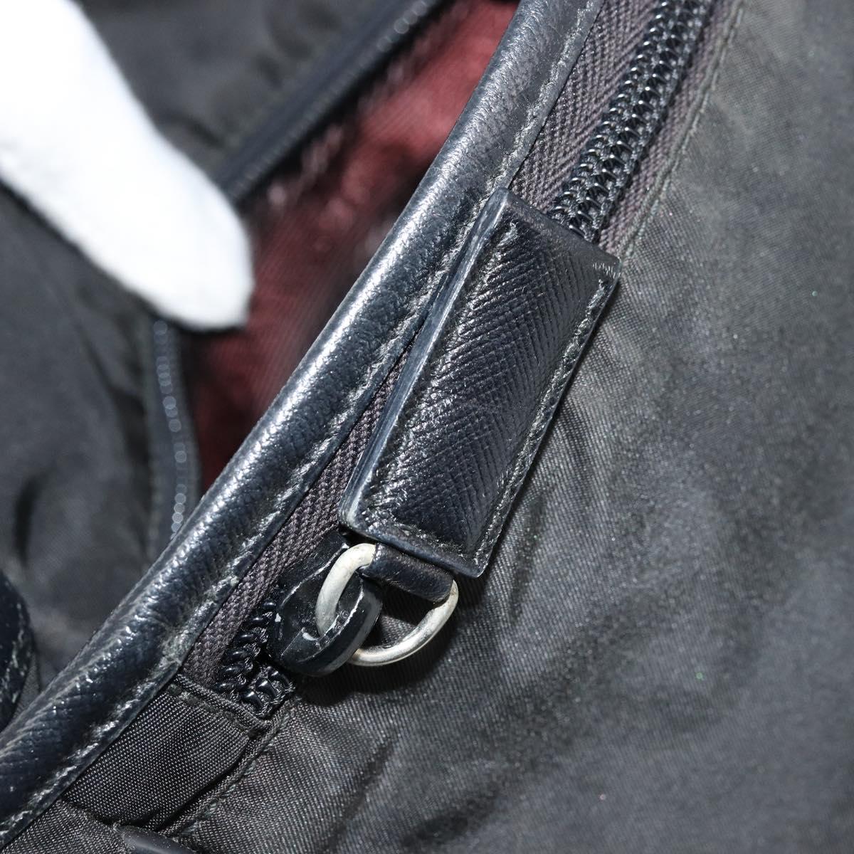PRADA Shoulder Bag Nylon Black Silver Auth bs34675