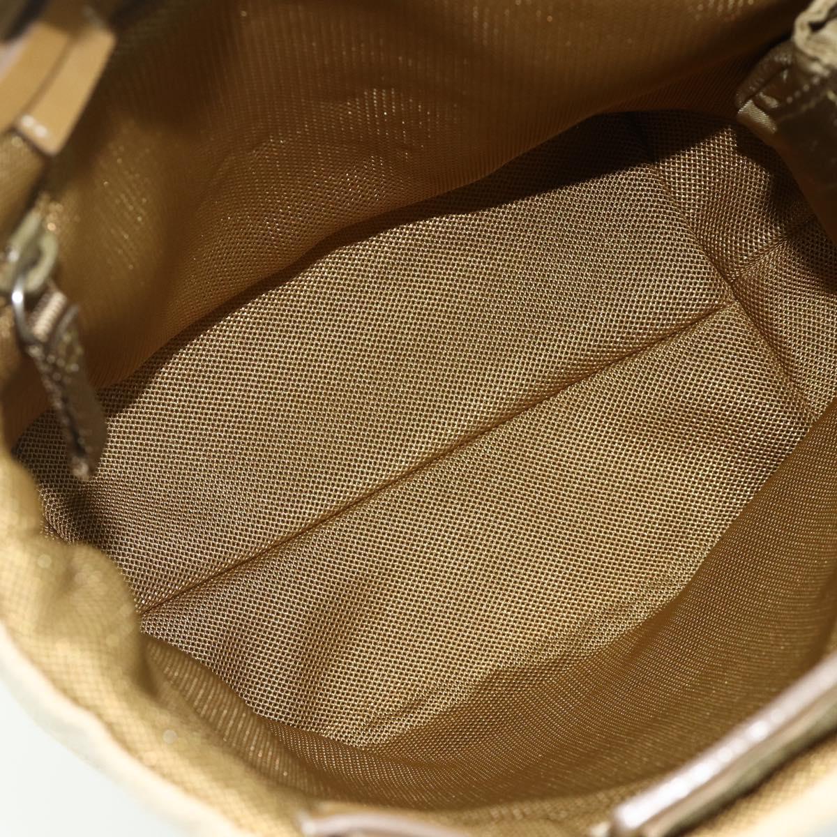 PRADA Sports Line Hand Bag Canvas Beige Silver Auth bs34685