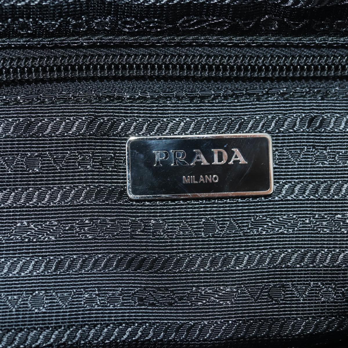 PRADA Shoulder Bag Nylon Khaki Silver Auth bs34686