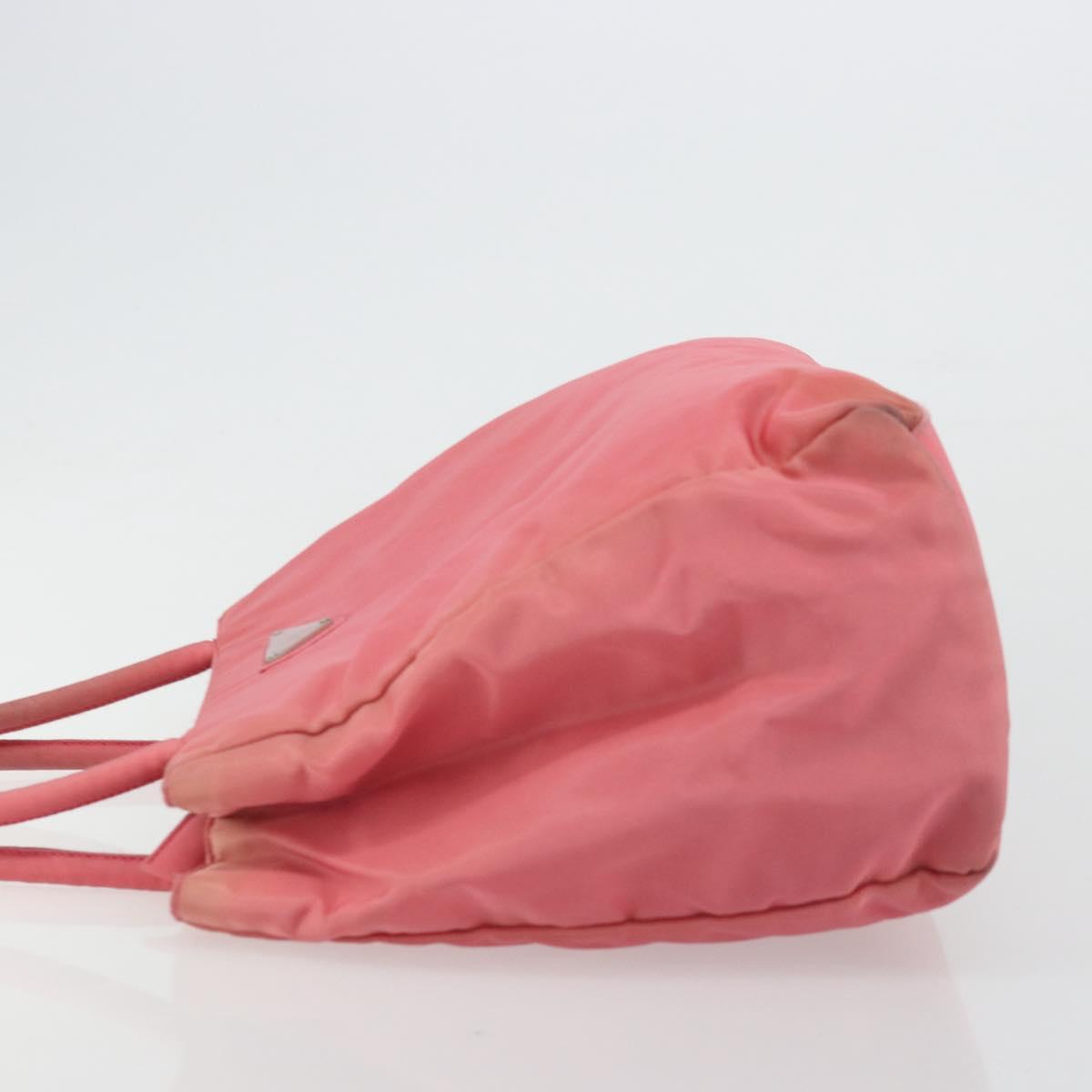 PRADA Hand Bag Nylon Pink Silver Auth bs34689
