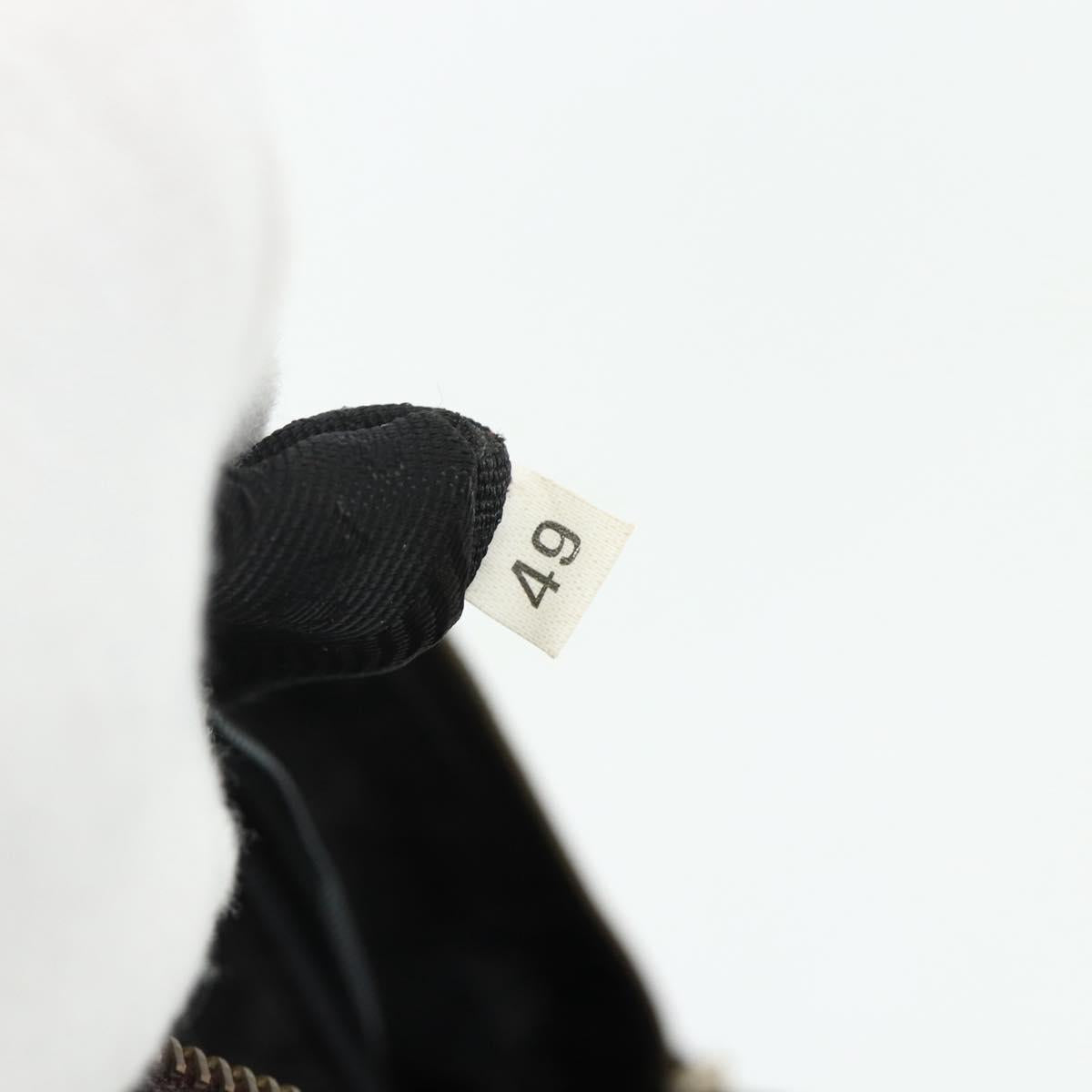 PRADA Chain Tote Bag Nylon Black Gold Auth bs34690