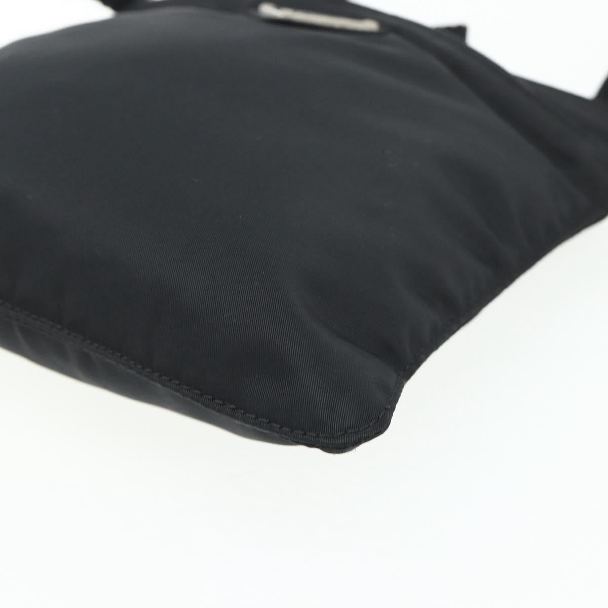 PRADA Shoulder Bag Nylon Black Silver Auth bs34694