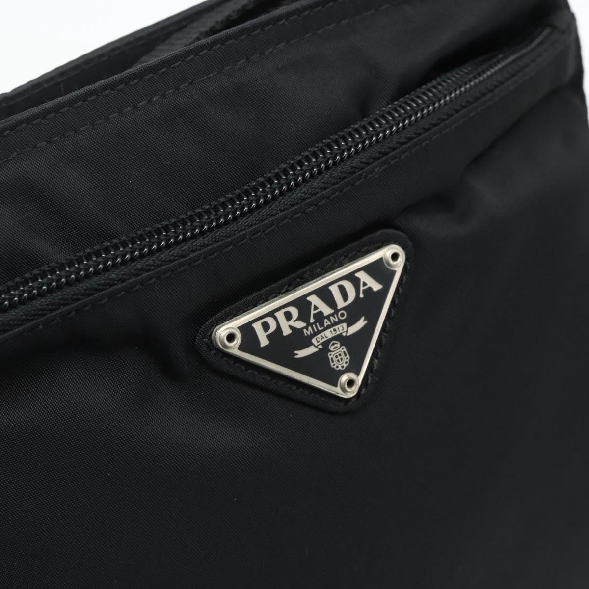 PRADA Shoulder Bag Nylon Black Silver Auth bs34694