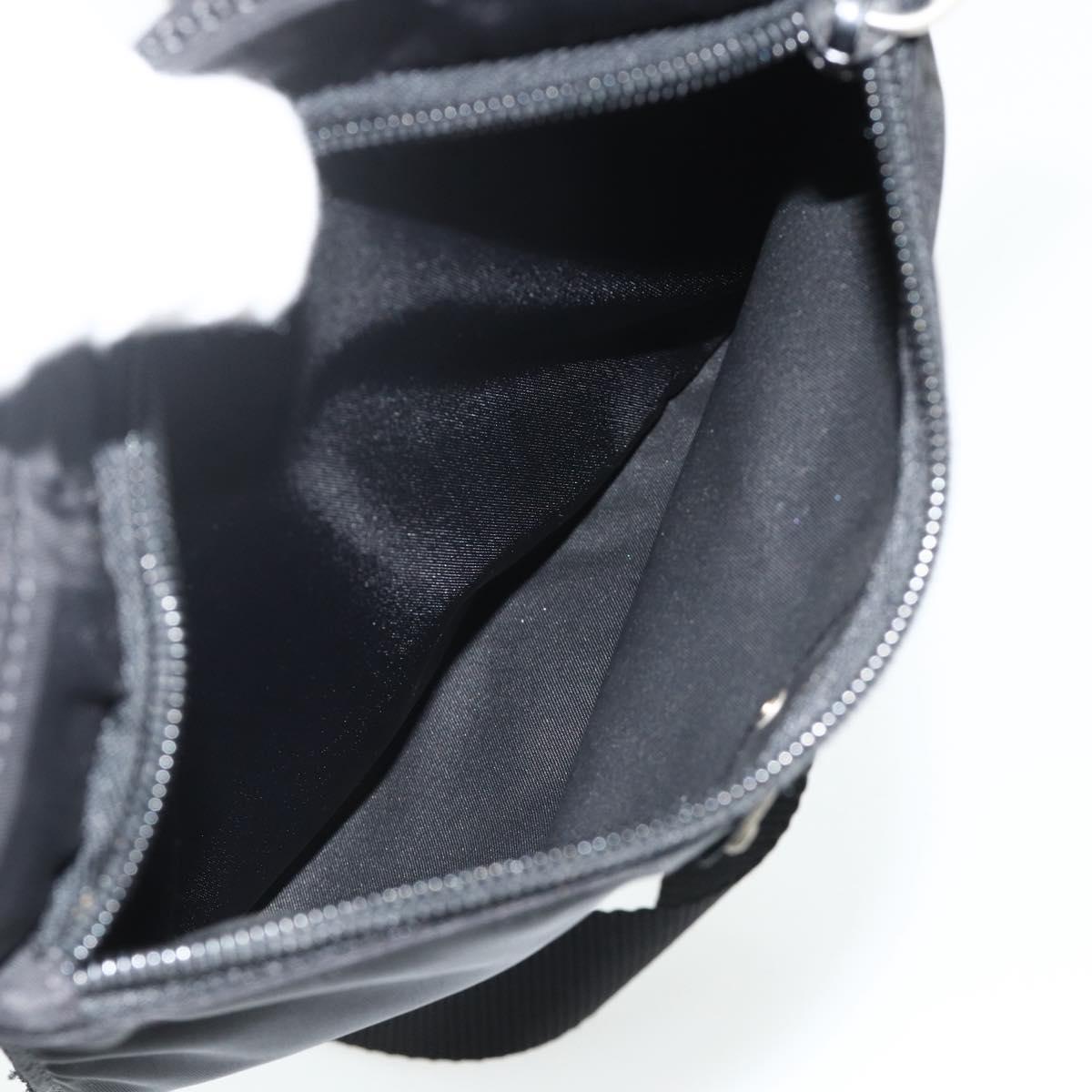 PRADA Shoulder Bag Nylon Black Silver Auth bs34694