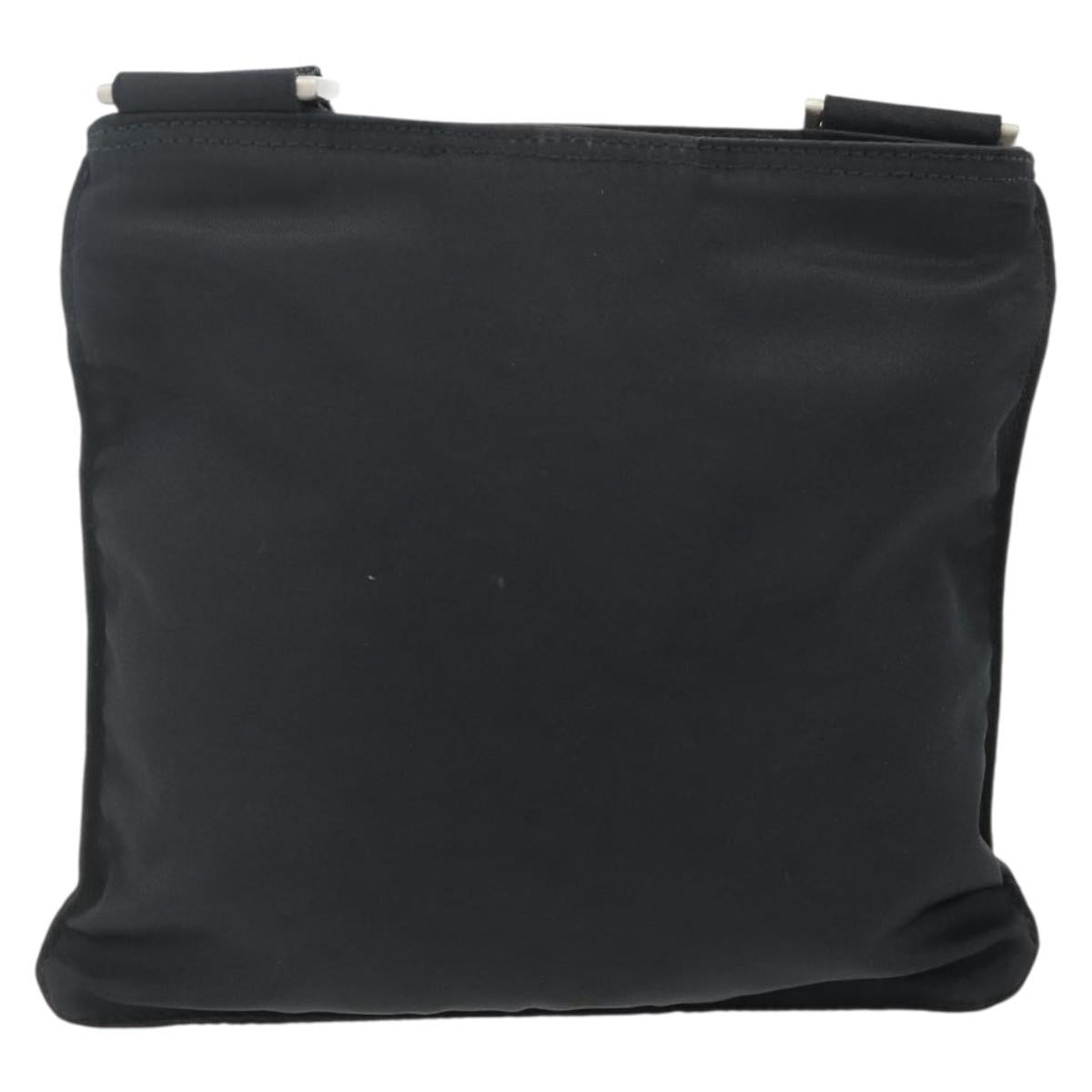 PRADA Shoulder Bag Nylon Black Silver Auth bs34694