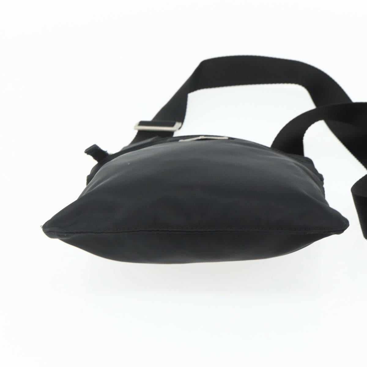 PRADA Shoulder Bag Nylon Black Silver Auth bs34694