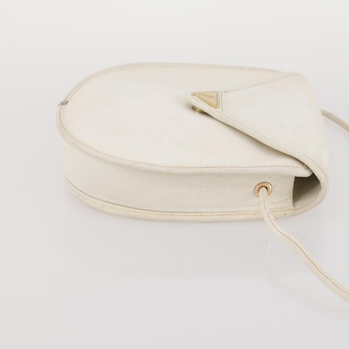 SAINT LAURENT Shoulder Bag Leather 2 Set Beige White Auth bs34695