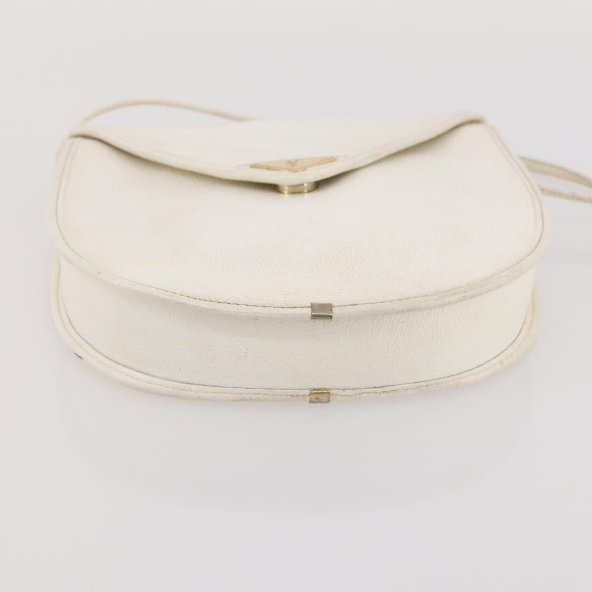SAINT LAURENT Shoulder Bag Leather 2 Set Beige White Auth bs34695