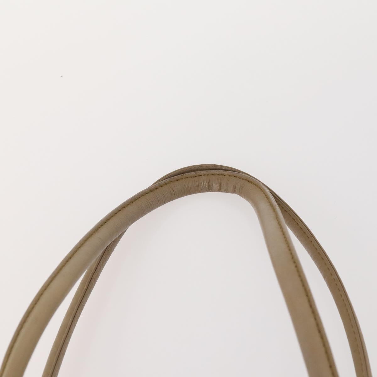 SAINT LAURENT Shoulder Bag Leather 2 Set Beige White Auth bs34695