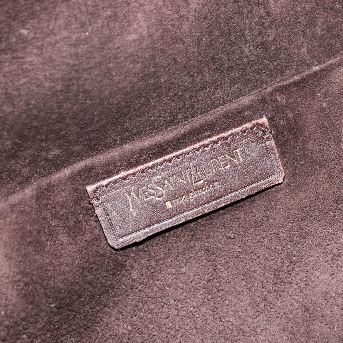 SAINT LAURENT Hand Bag Leather White Gold 172460 Auth bs34696