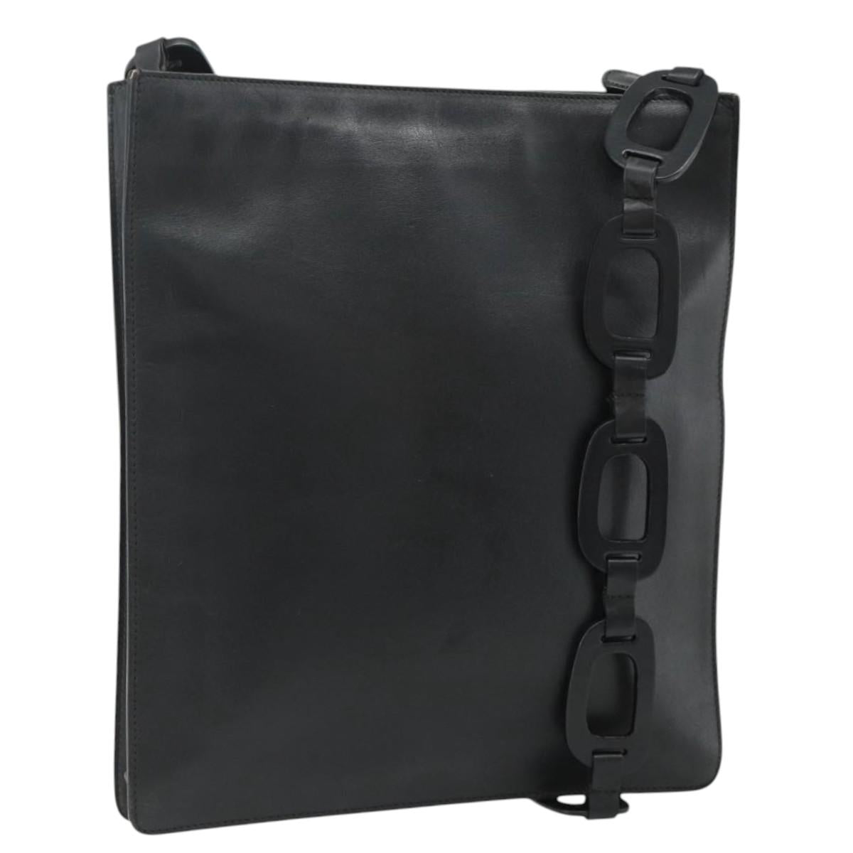 GUCCI Shoulder Bag Leather Black 001 2122 1821 Auth bs34707