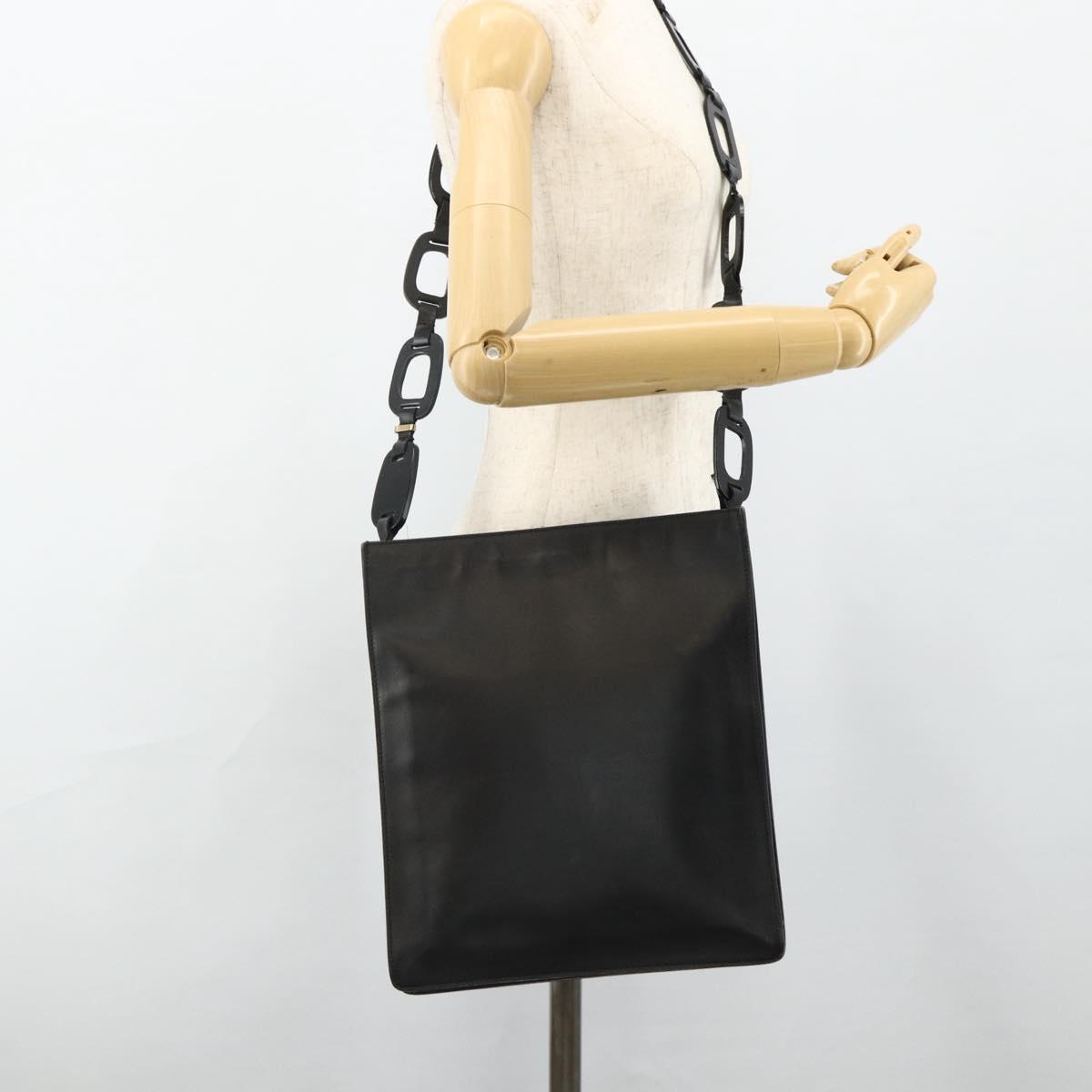 GUCCI Shoulder Bag Leather Black 001 2122 1821 Auth bs34707