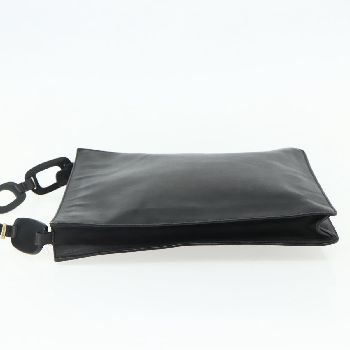 GUCCI Shoulder Bag Leather Black 001 2122 1821 Auth bs34707