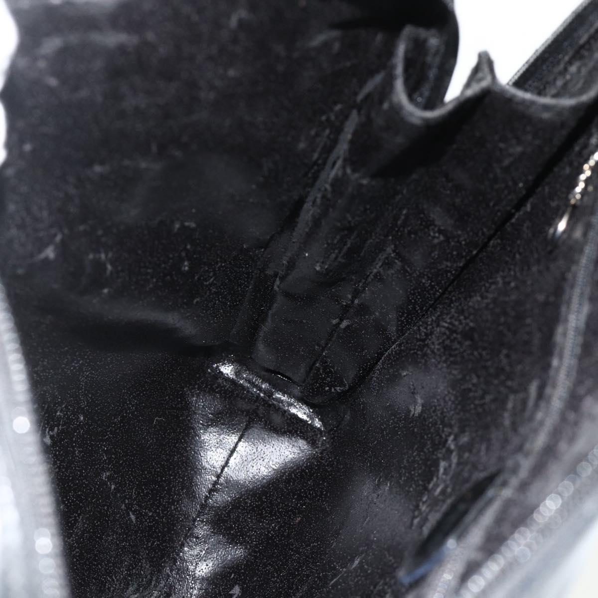 GUCCI Tote Bag Patent leather Black Silver 002 2058 0435 Auth bs34710