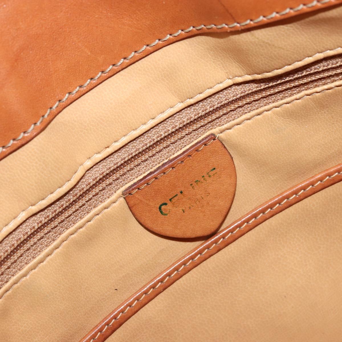 CELINE Macadam Canvas Tote Bag PVC Leather Brown Gold Auth bs34713