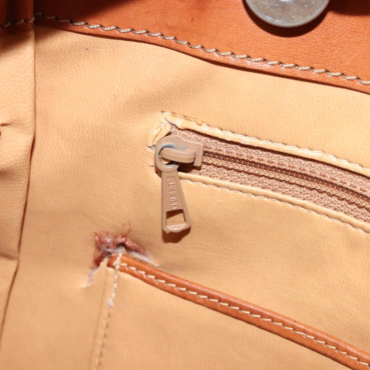 CELINE Macadam Canvas Tote Bag PVC Leather Brown Gold Auth bs34713