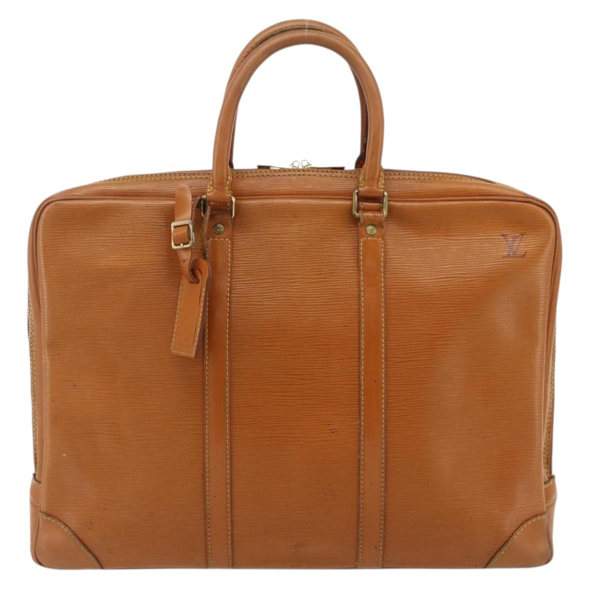 LOUIS VUITTON Epi Porte Documents Voyage Bag Zipangu Gold M54478 LV Auth bs34716