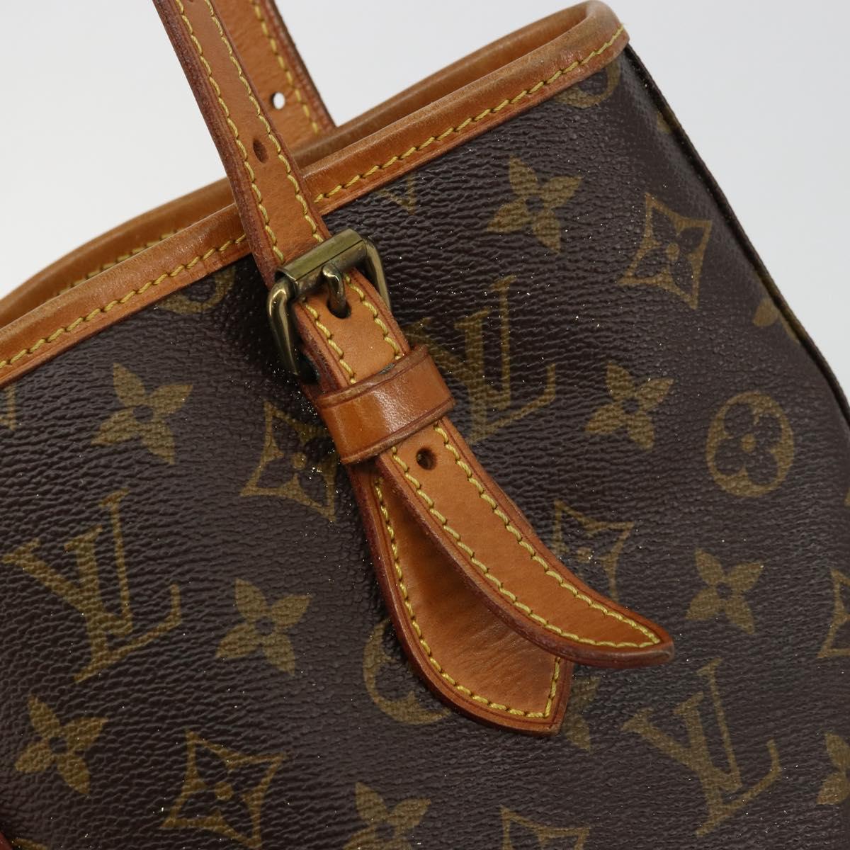 LOUIS VUITTON Monogram Bucket PM Shoulder Bag M42238 LV Auth bs34721