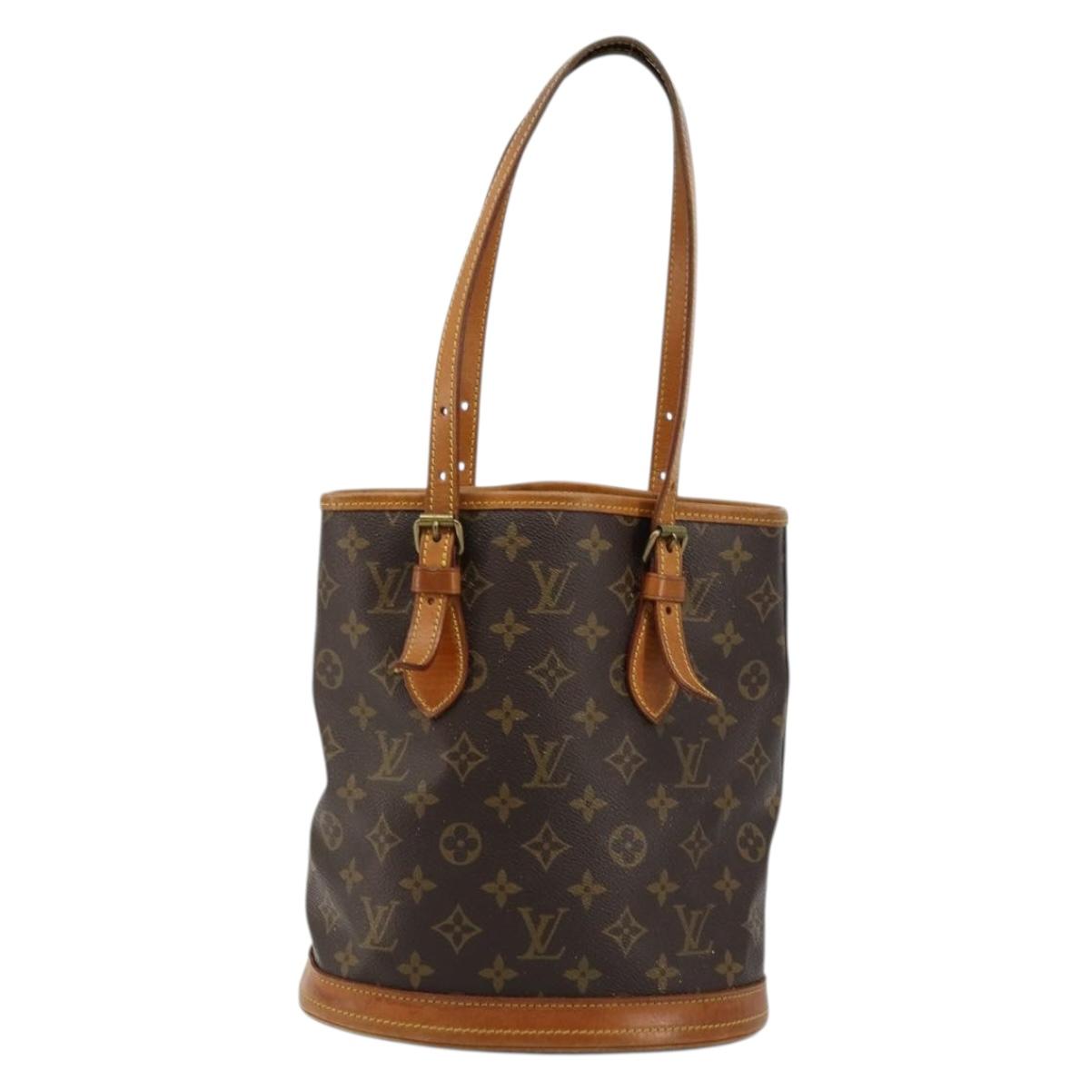 LOUIS VUITTON Monogram Bucket PM Shoulder Bag M42238 LV Auth bs34721