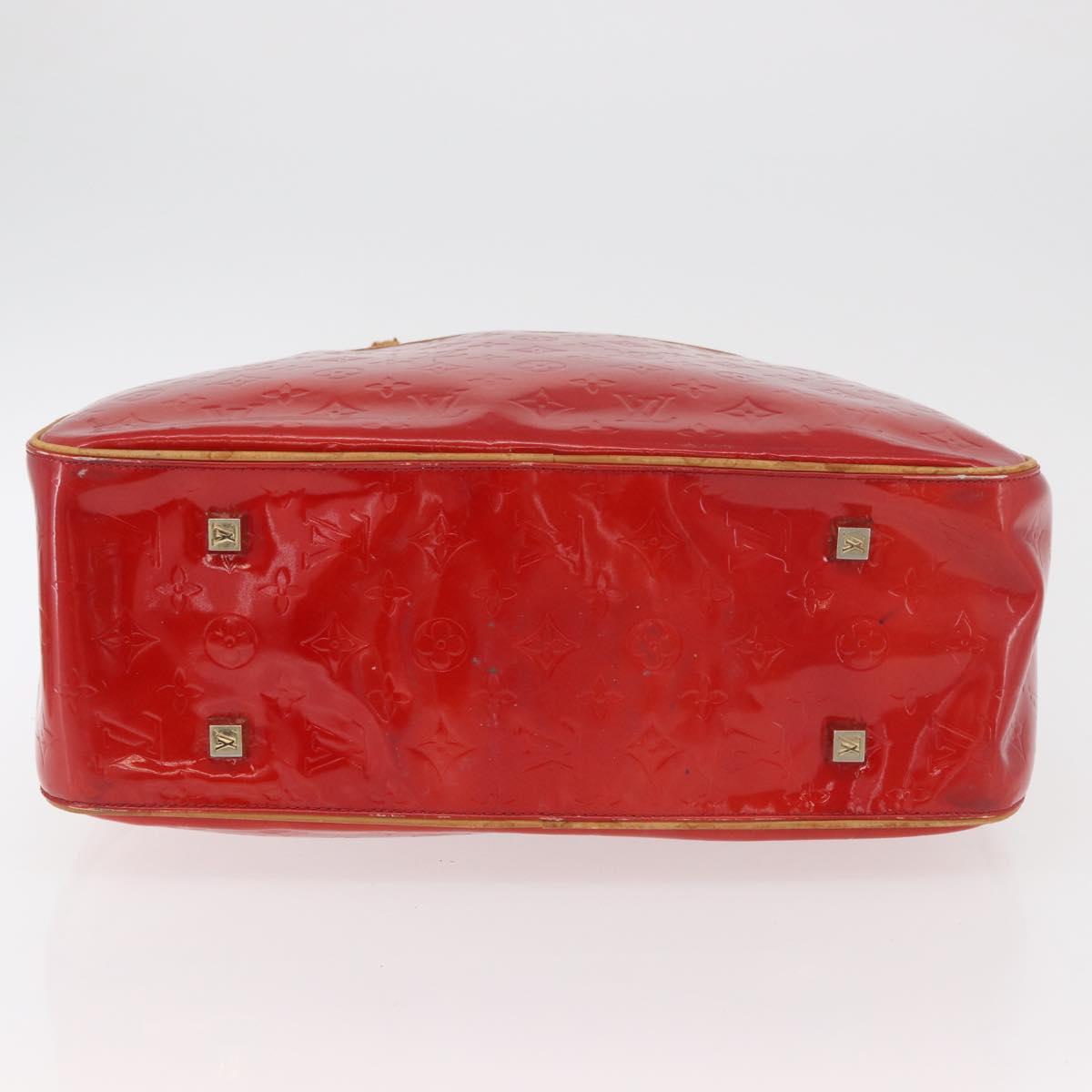 LOUIS VUITTON Monogram Vernis Sutton Hand Bag Red Rouge M91080 LV Auth bs34724
