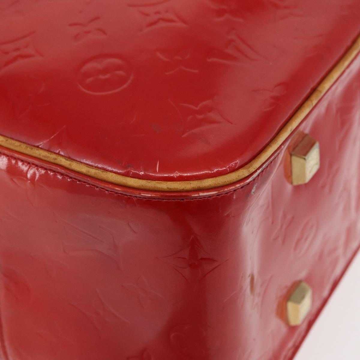 LOUIS VUITTON Monogram Vernis Sutton Hand Bag Red Rouge M91080 LV Auth bs34724
