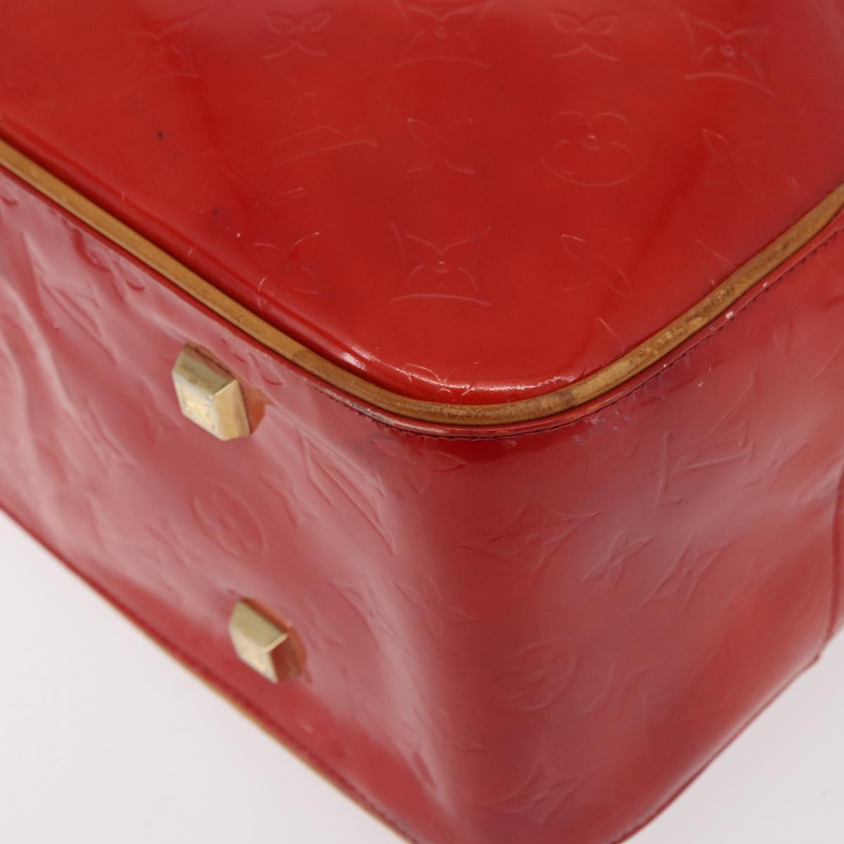 LOUIS VUITTON Monogram Vernis Sutton Hand Bag Red Rouge M91080 LV Auth bs34724