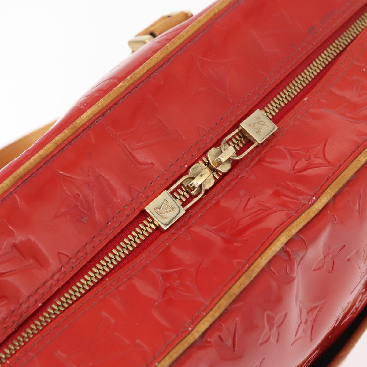 LOUIS VUITTON Monogram Vernis Sutton Hand Bag Red Rouge M91080 LV Auth bs34724