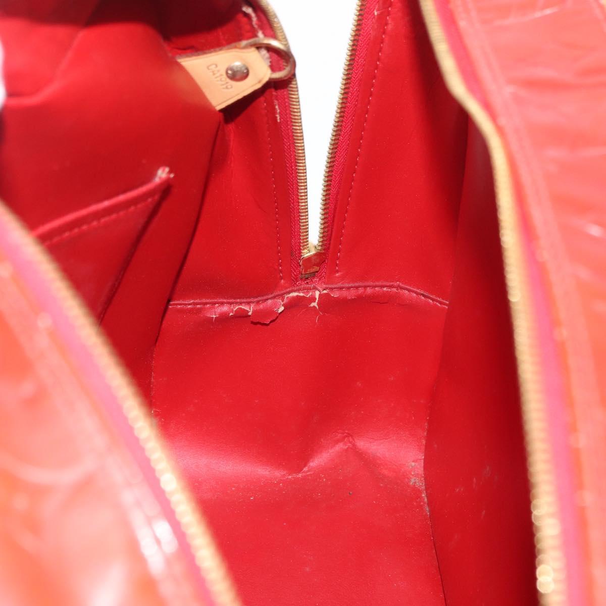 LOUIS VUITTON Monogram Vernis Sutton Hand Bag Red Rouge M91080 LV Auth bs34724