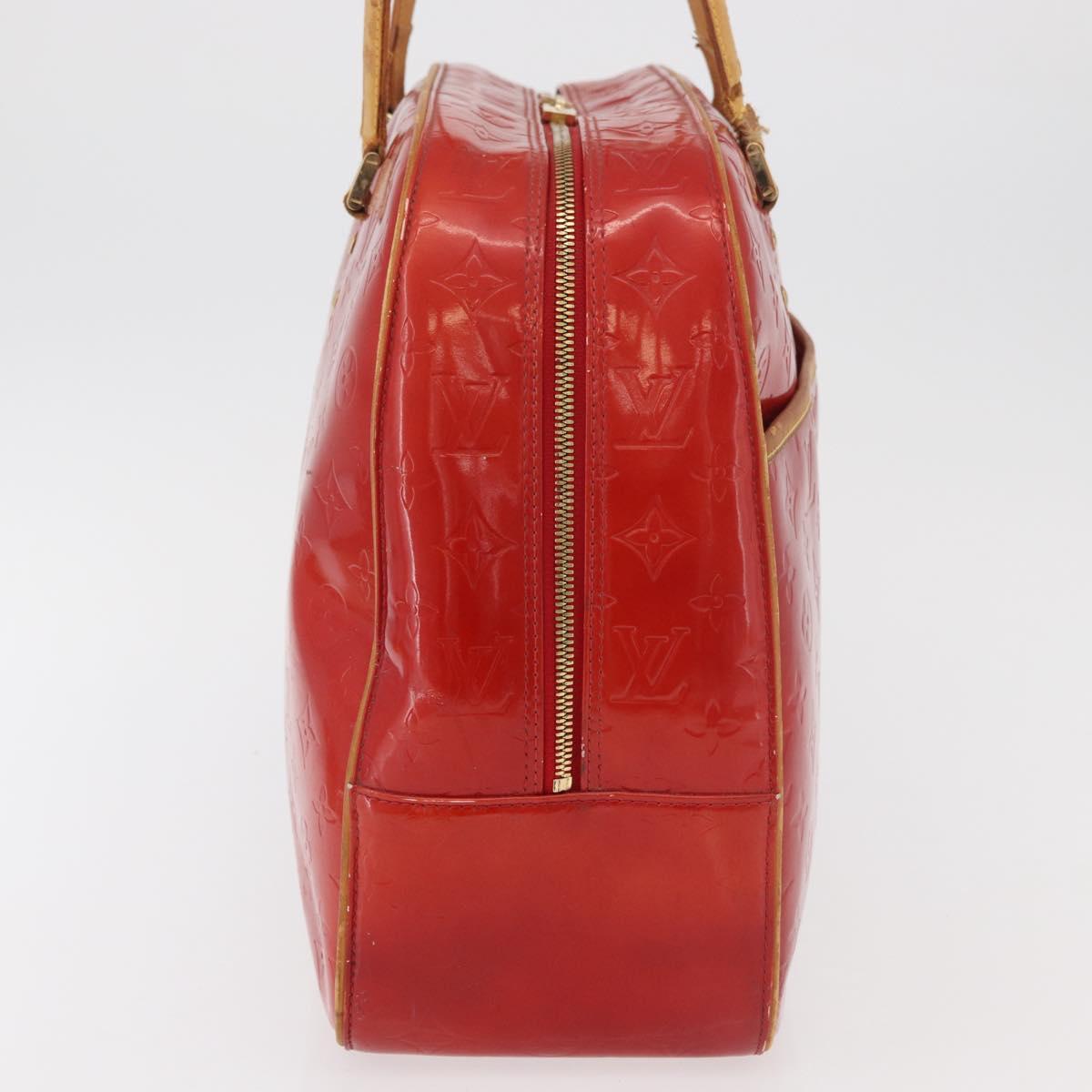 LOUIS VUITTON Monogram Vernis Sutton Hand Bag Red Rouge M91080 LV Auth bs34724