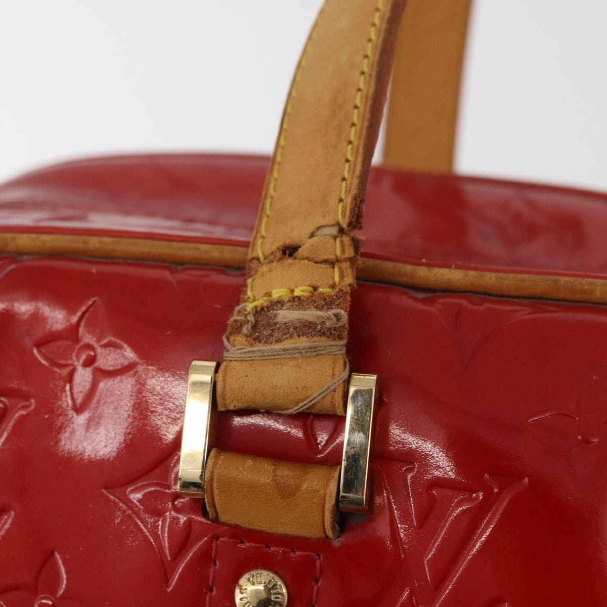 LOUIS VUITTON Monogram Vernis Sutton Hand Bag Red Rouge M91080 LV Auth bs34724