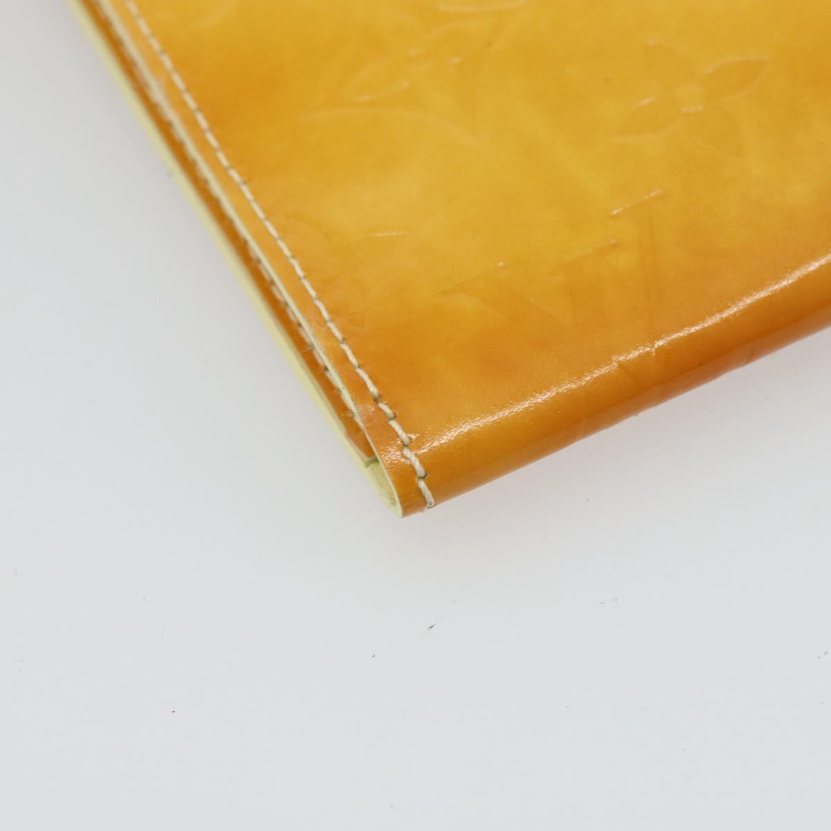 LOUIS VUITTON Monogram Vernis Kenmare Pouch Lime Yellow M91062 LV Auth bs34726A