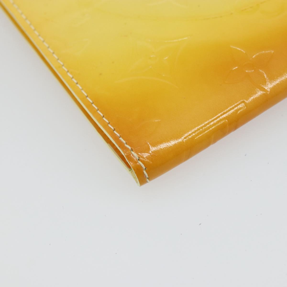 LOUIS VUITTON Monogram Vernis Kenmare Pouch Lime Yellow M91062 LV Auth bs34726A