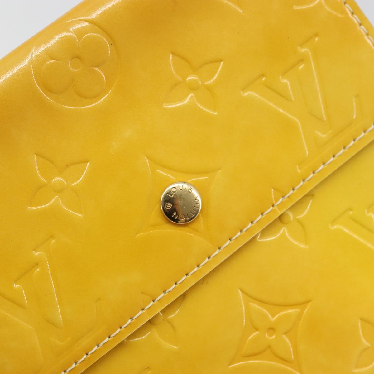 LOUIS VUITTON Monogram Vernis Kenmare Pouch Lime Yellow M91062 LV Auth bs34726A