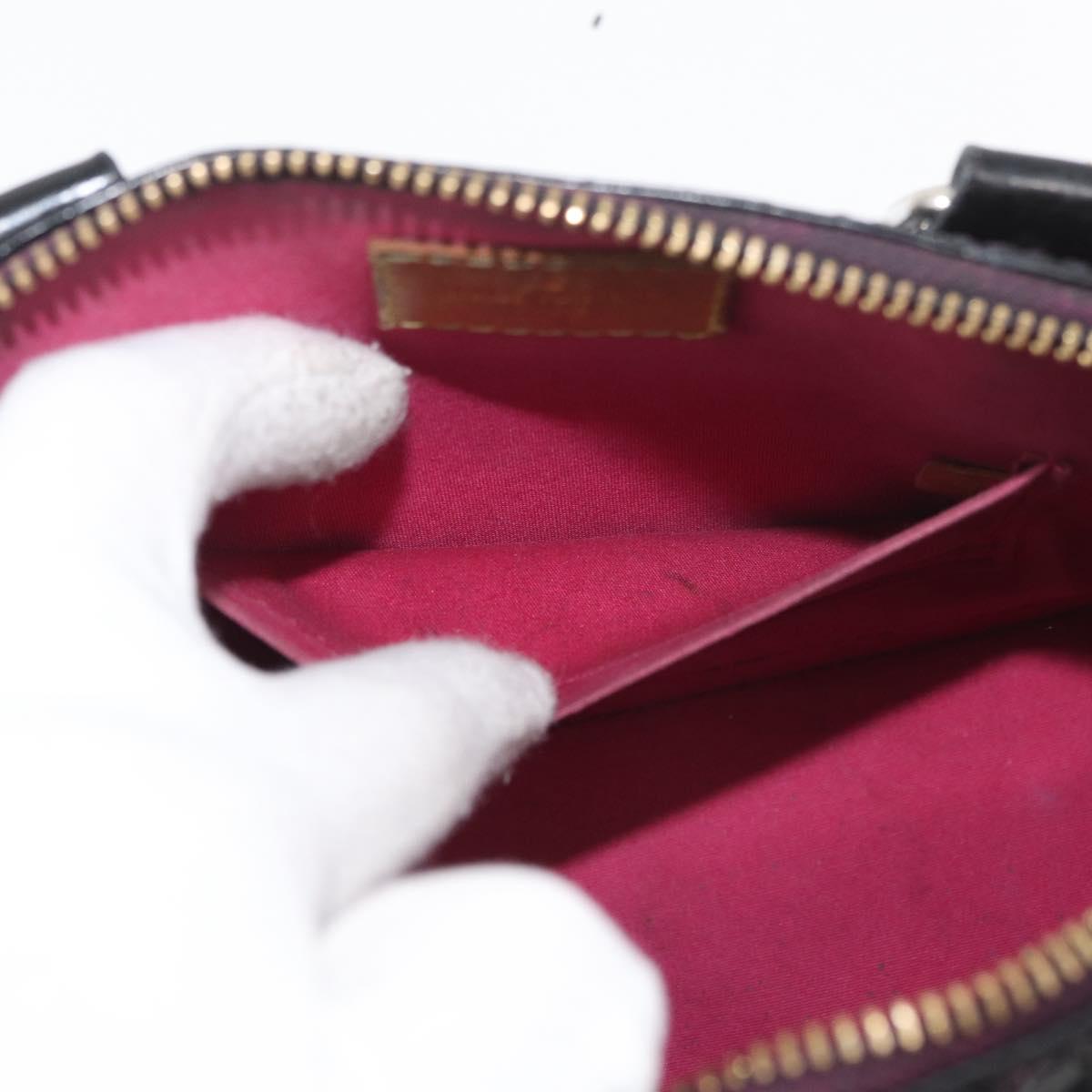 LOUIS VUITTON Monogram Vernis Alma BB Hand Bag Amarante M91678 LV Auth bs34735