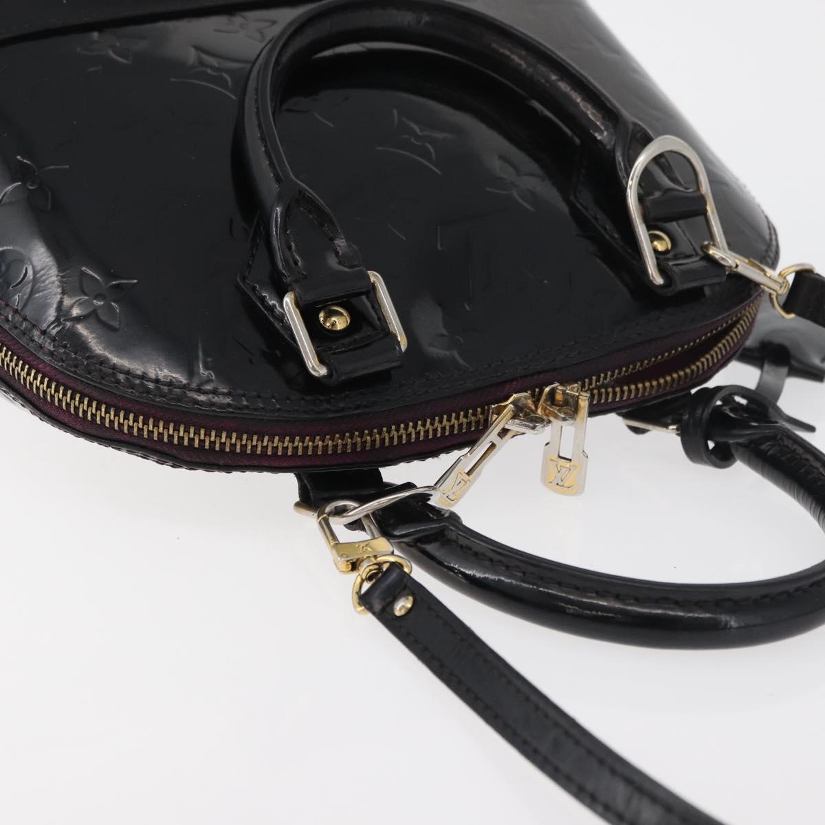 LOUIS VUITTON Monogram Vernis Alma BB Hand Bag Amarante M91678 LV Auth bs34735