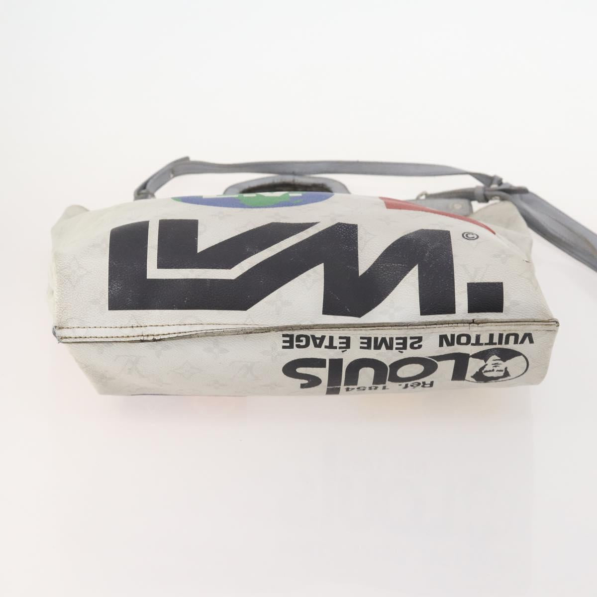 LOUIS VUITTON White Flat Vertical Toe Bag 2way Multicolor M44627 LV Auth bs34737