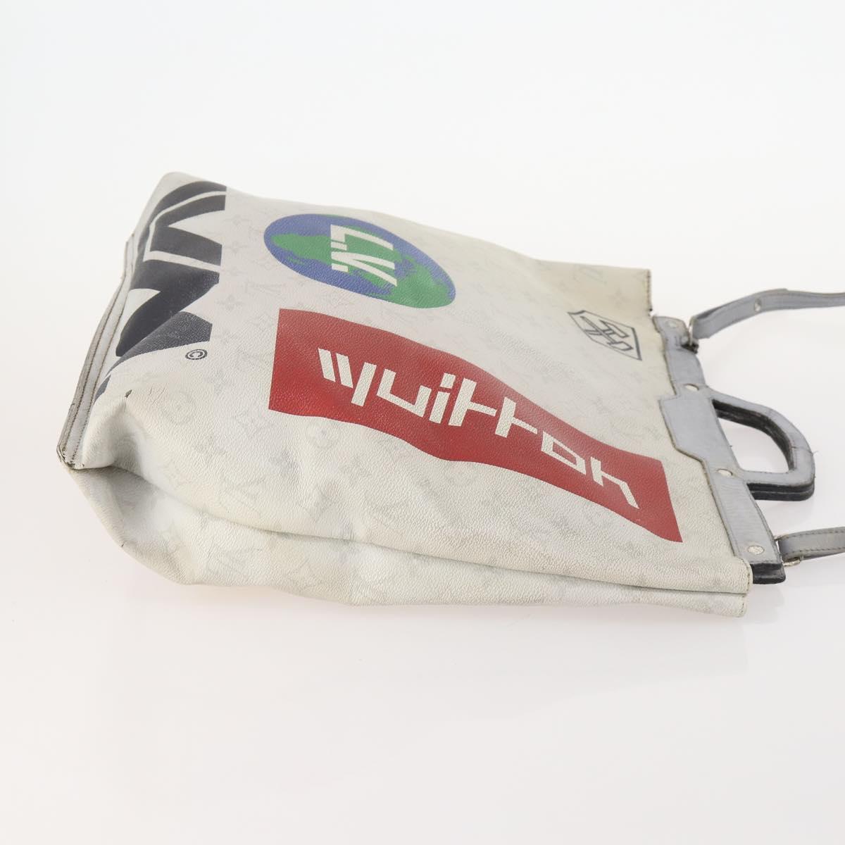 LOUIS VUITTON White Flat Vertical Toe Bag 2way Multicolor M44627 LV Auth bs34737