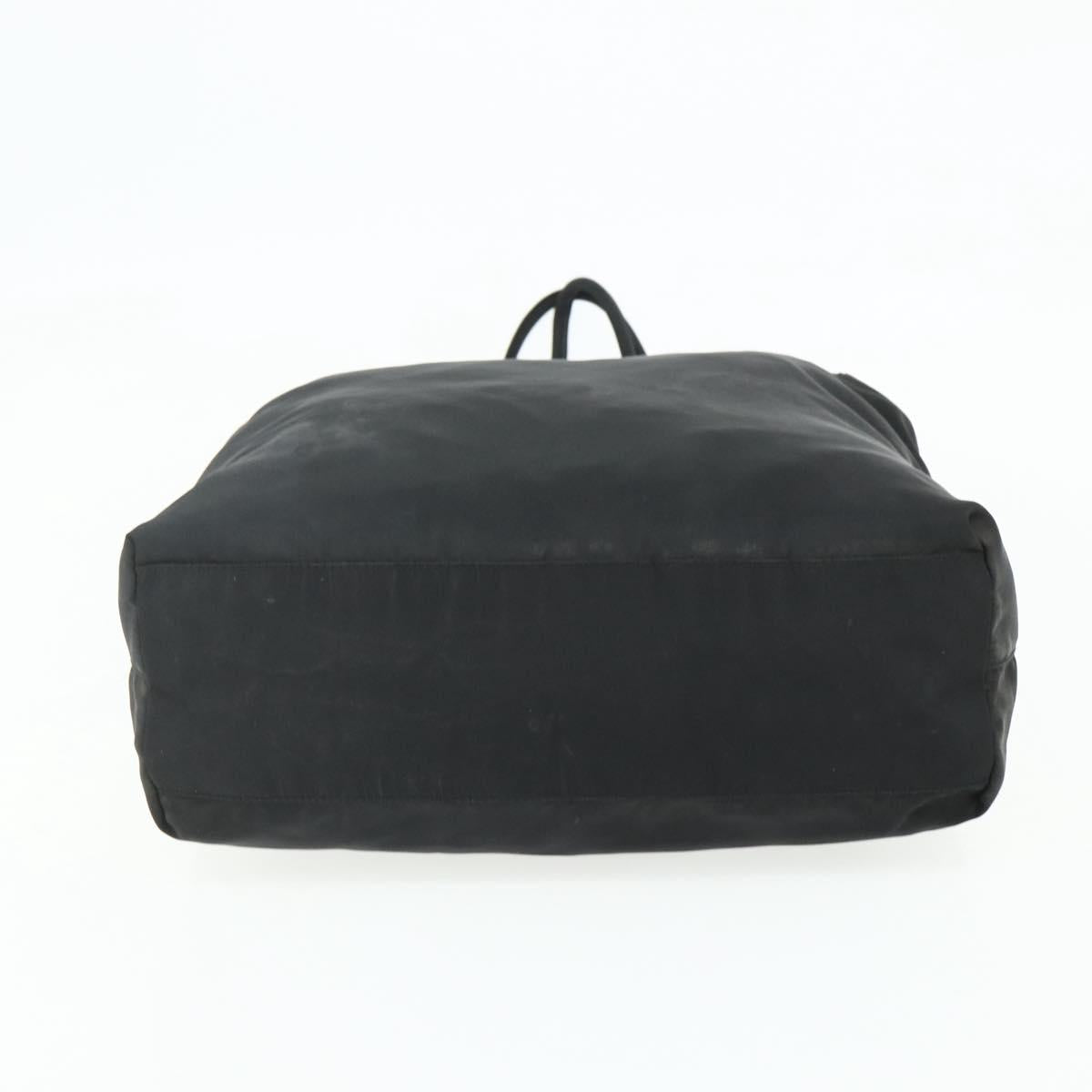 PRADA Tote Bag Nylon Black Silver Auth bs34741