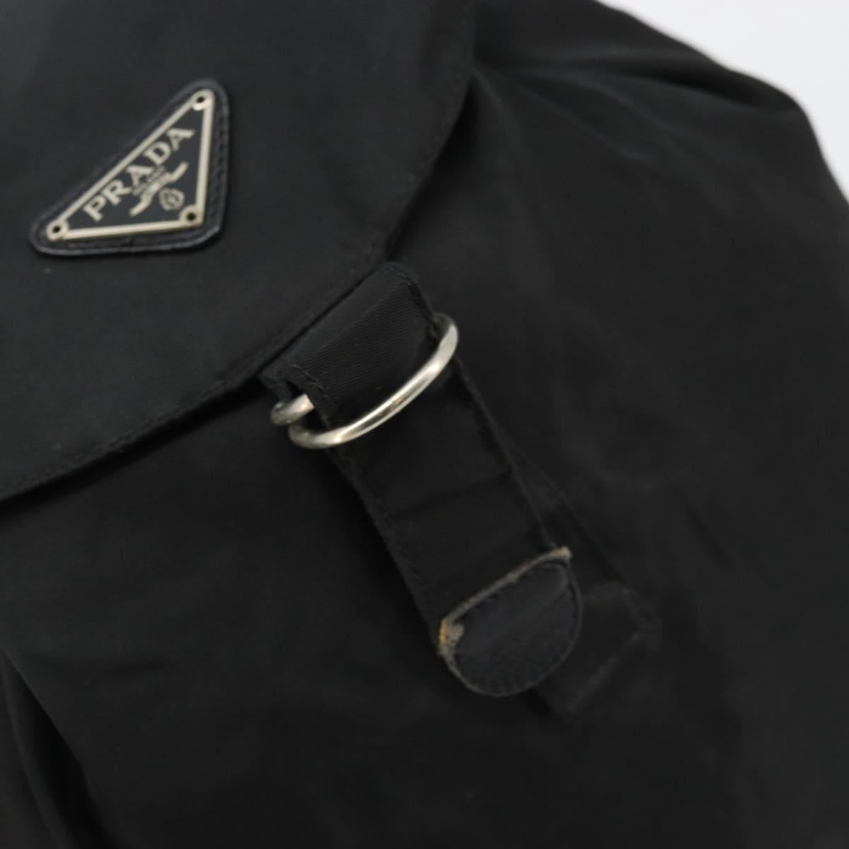 PRADA Backpack Nylon Silver Black Auth bs34742