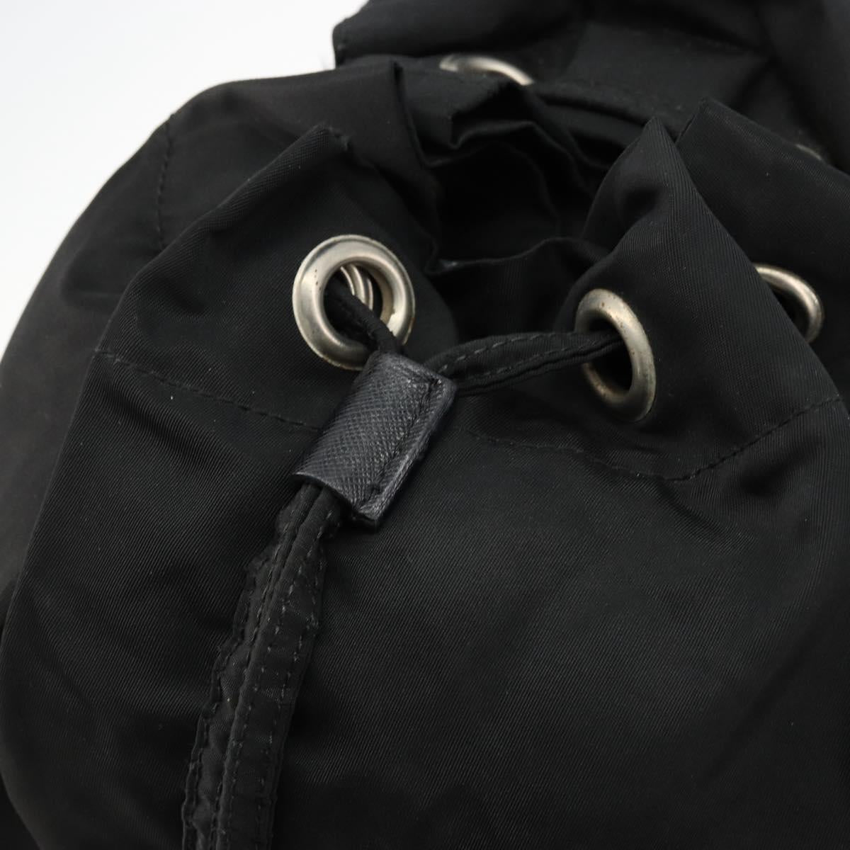 PRADA Backpack Nylon Silver Black Auth bs34742