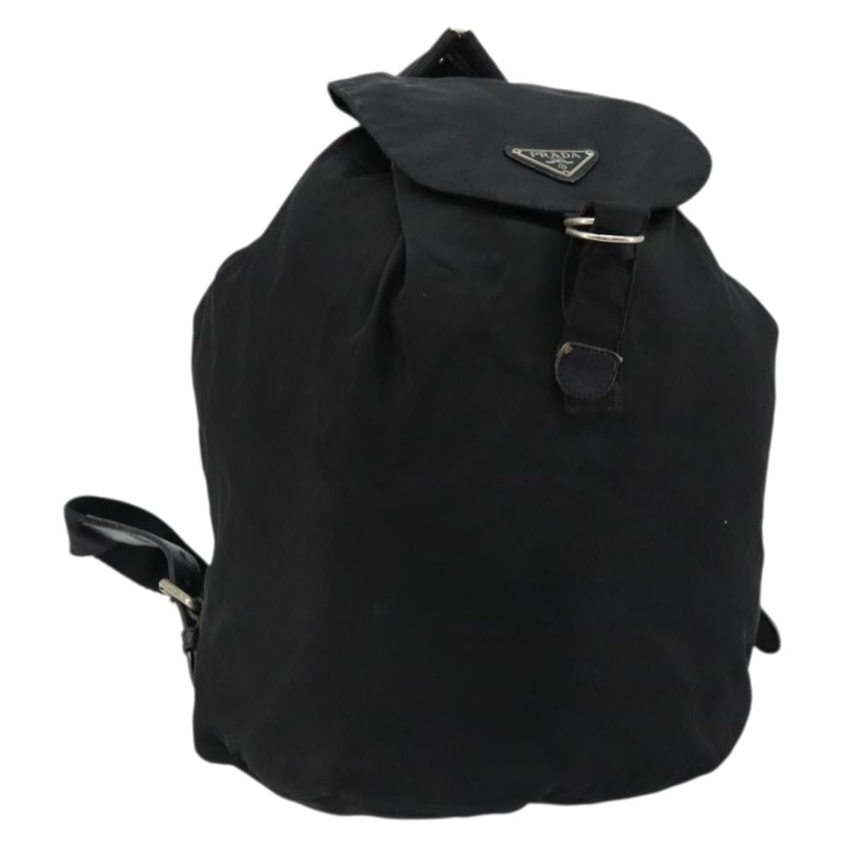 PRADA Backpack Nylon Silver Black Auth bs34742