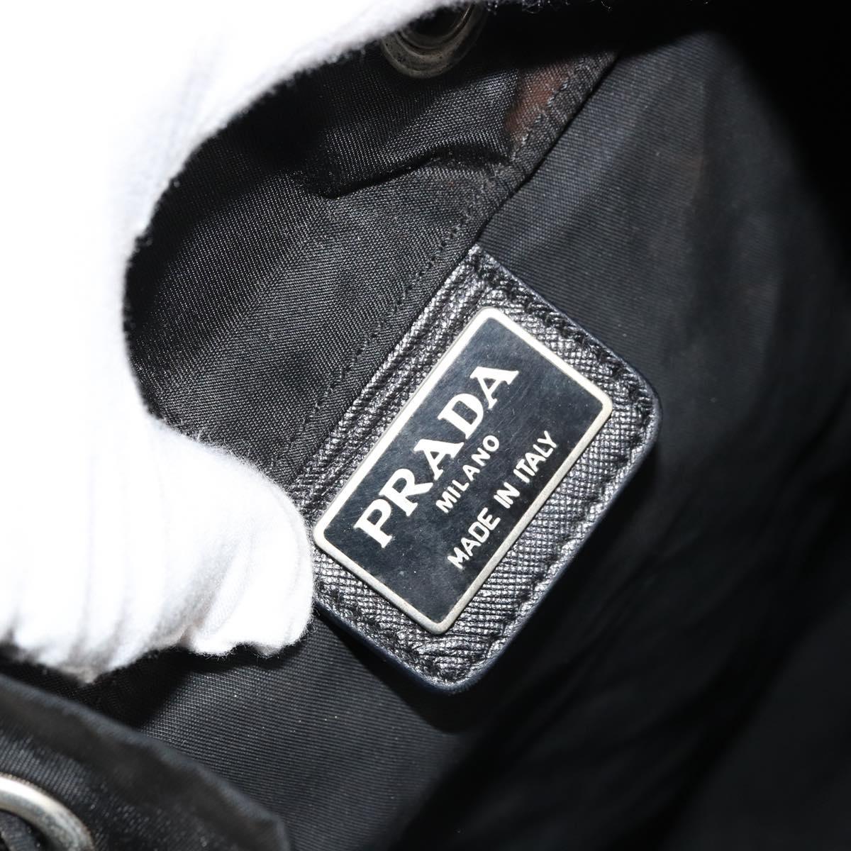 PRADA Backpack Nylon Silver Black Auth bs34742