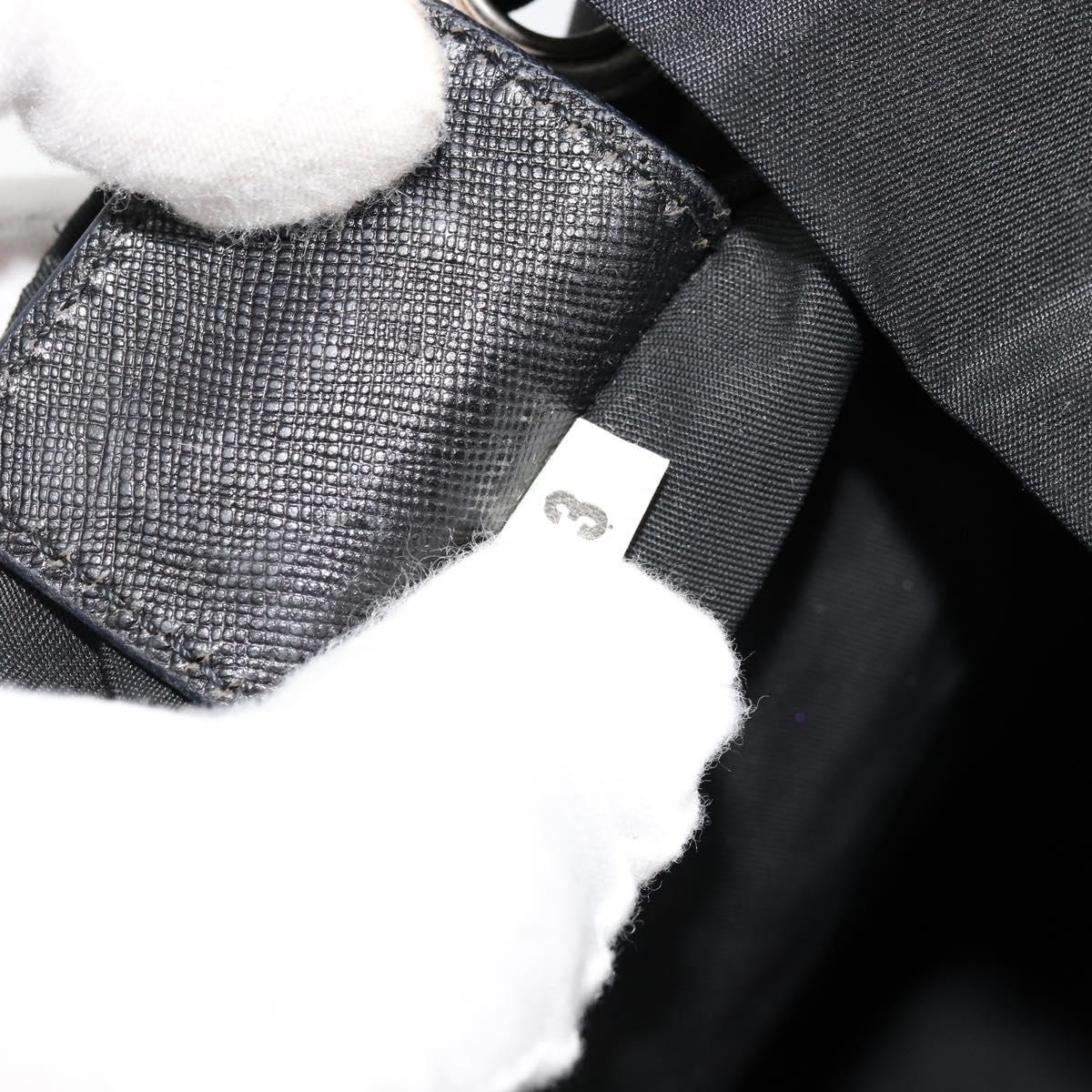 PRADA Backpack Nylon Silver Black Auth bs34742